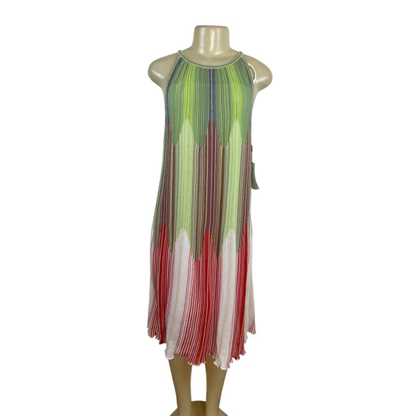 M Missoni Multicolor Sleeveless Knit Midi Dress With Slip Size 46 - New