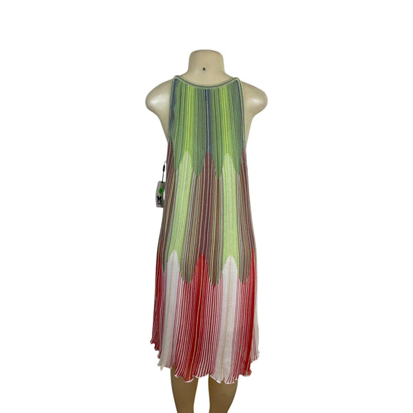M Missoni Multicolor Sleeveless Knit Midi Dress With Slip Size 46 - New