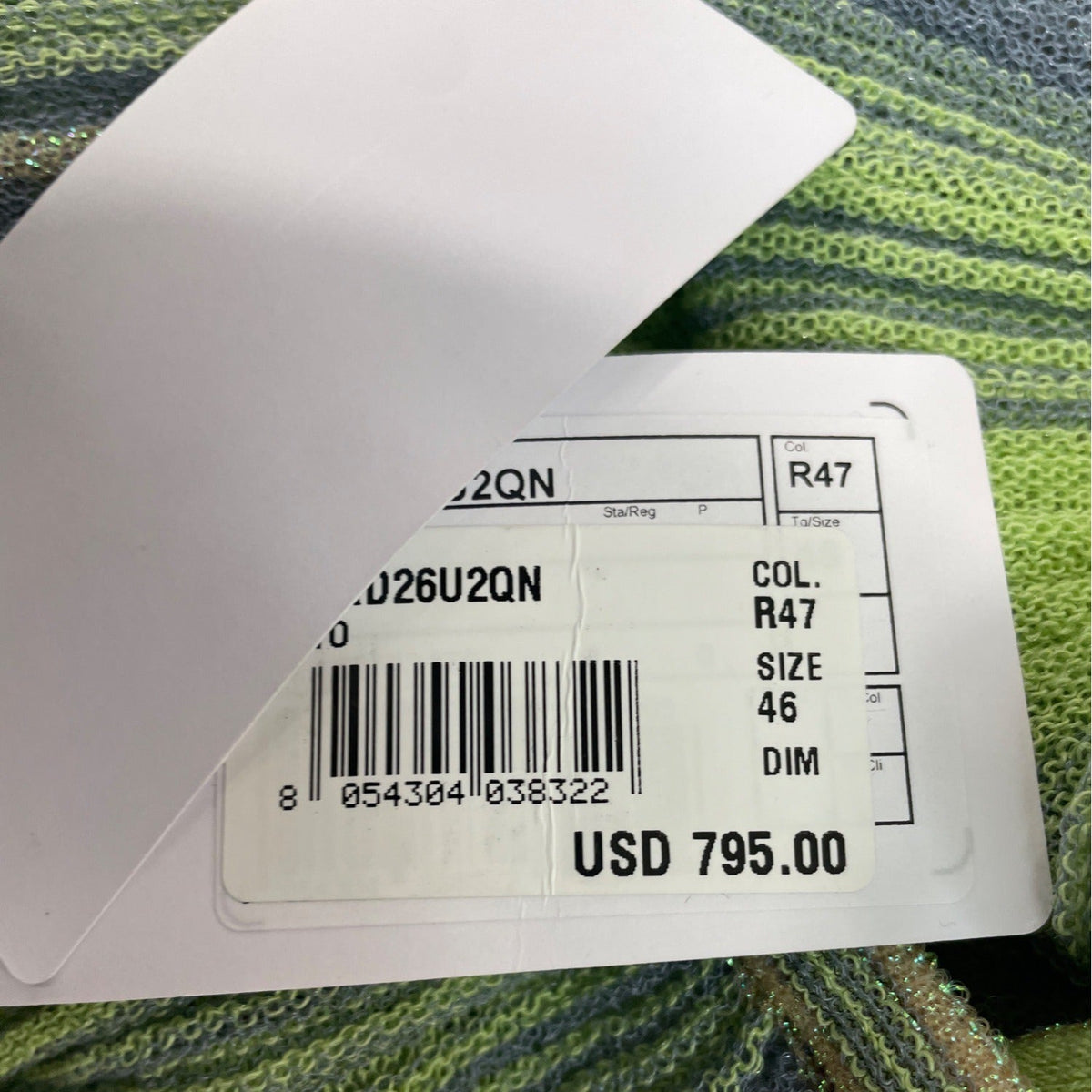 M Missoni Multicolor Sleeveless Knit Midi Dress With Slip Size 46 - New