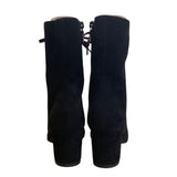 Stuart Weitzman Black Suede Block Heel Lace-Up Ankle Boots Size 9B - New
