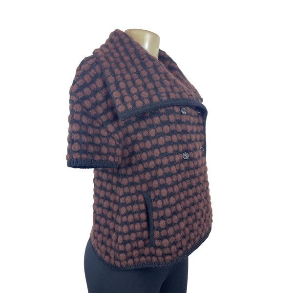 Piazza Sempione Wool Silk Blend Wide Lapel Cardigan Jacket Sz 44 (12 US)