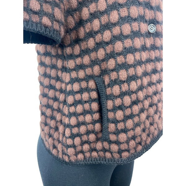 Piazza Sempione Wool Silk Blend Wide Lapel Cardigan Jacket Sz 44 (12 US)