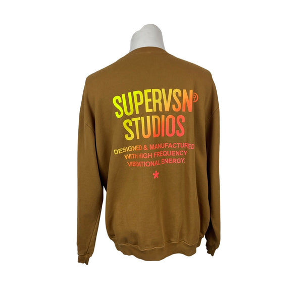 Supervsn Studios Brown Crewneck Sweatshirt & Jogger Set Loose Fit Size XXL
