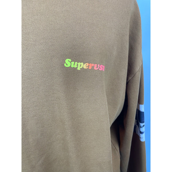 Supervsn Studios Brown Crewneck Sweatshirt & Jogger Set Loose Fit Size XXL