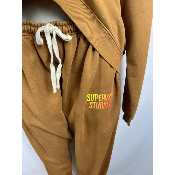 Supervsn Studios Brown Crewneck Sweatshirt & Jogger Set Loose Fit Size XXL