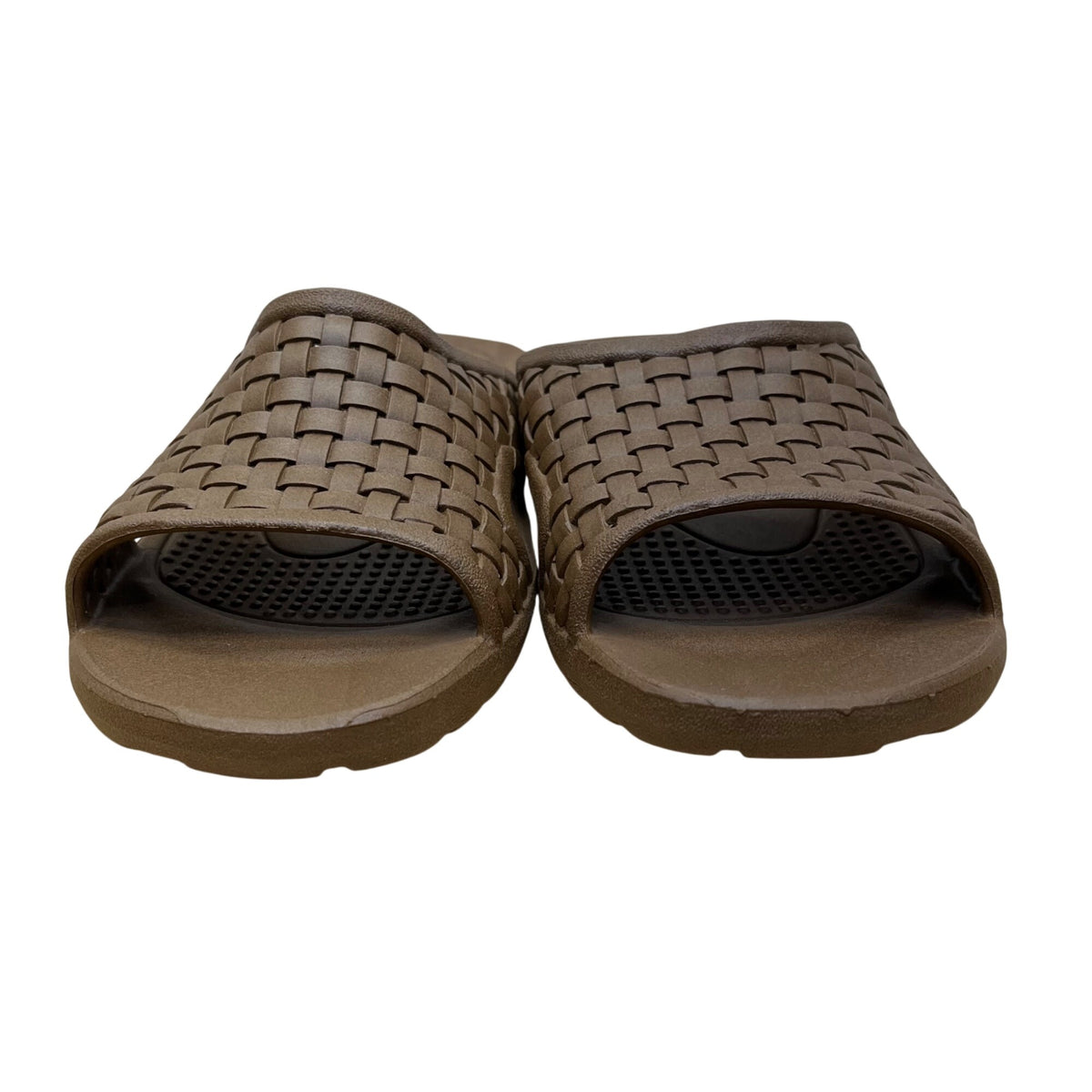 Okabashi Men’s Brown Woven Slip-On Slides Durable Open-Toe Sandals Size XL