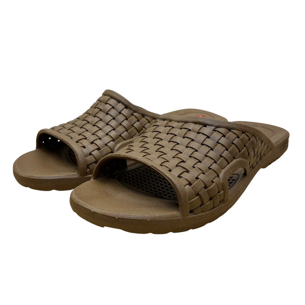 Okabashi Men’s Brown Woven Slip-On Slides Durable Open-Toe Sandals Size XL