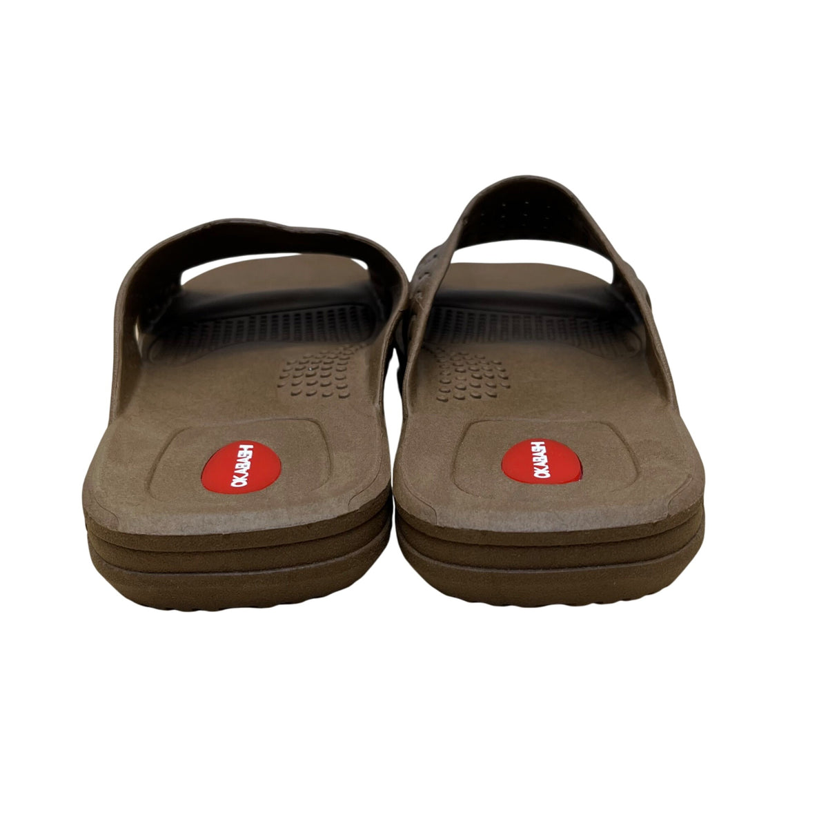 Okabashi Men’s Brown Woven Slip-On Slides Durable Open-Toe Sandals Size XL