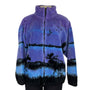 Purple Four Seasons Moose Print Fleece Jacket Size M