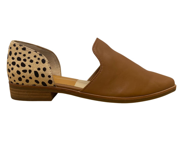 Dolce Vita Women's Brown & Animal Print Calf Hair Kelsa DOrsay Flats Size 6.5