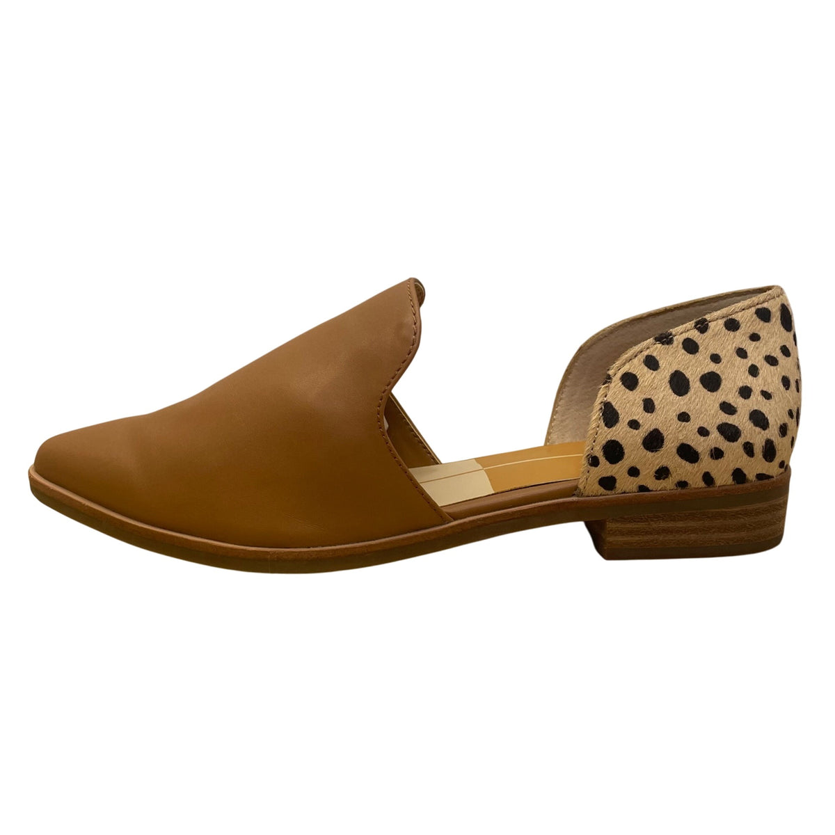 Dolce Vita Women's Brown & Animal Print Calf Hair Kelsa DOrsay Flats Size 6.5