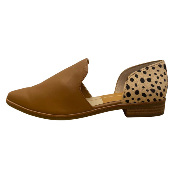 Dolce Vita Women's Brown & Animal Print Calf Hair Kelsa DOrsay Flats Size 6.5