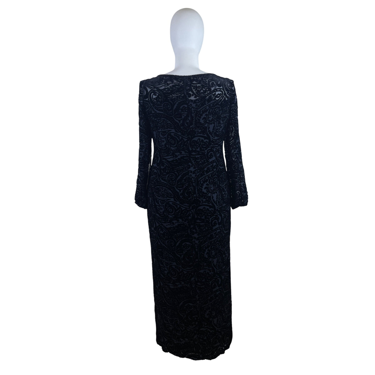Sutton|Studio Women’s Long Black Velvet Paisley Pattern Evening Dress Sz 16W