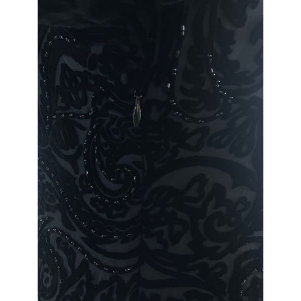 Sutton|Studio Women’s Long Black Velvet Paisley Pattern Evening Dress Sz 16W