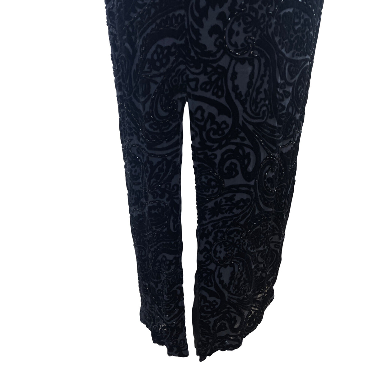 Sutton|Studio Women’s Long Black Velvet Paisley Pattern Evening Dress Sz 16W
