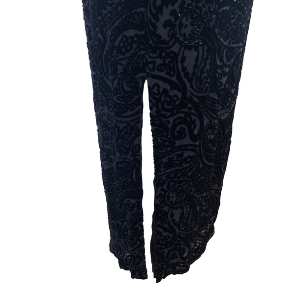 Sutton|Studio Women’s Long Black Velvet Paisley Pattern Evening Dress Sz 16W
