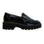 Paul Green Womens Black Patent Leather With Chunky Lug Sole Loafers Size 5