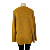 J.Crew Women's Yellow Long Sleeve V- Neck Loose Knitted Sweatshirt Sz L