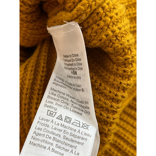 J.Crew Women's Yellow Long Sleeve V- Neck Loose Knitted Sweatshirt Sz L
