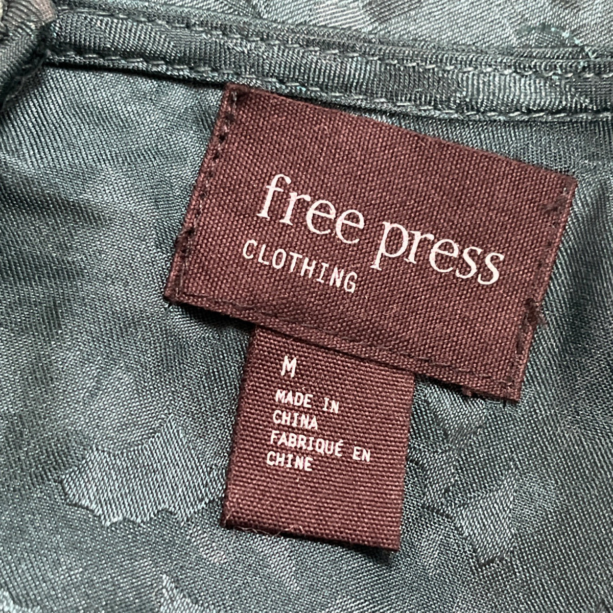 Free Press Womens Green Floral Jacquard Long Sleeve Peplum Blouse Size M