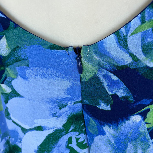 Lulus Womens Blue Floral Sleeveless Maxi Dress Spaghetti Straps Back Zip Size  S