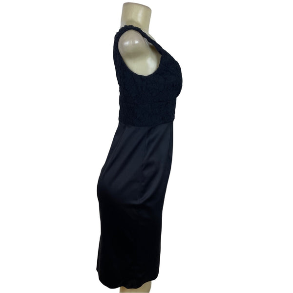 Jones New York Womens Black Lace & Satin Dress Cocktail Party Wear Size 4 - New