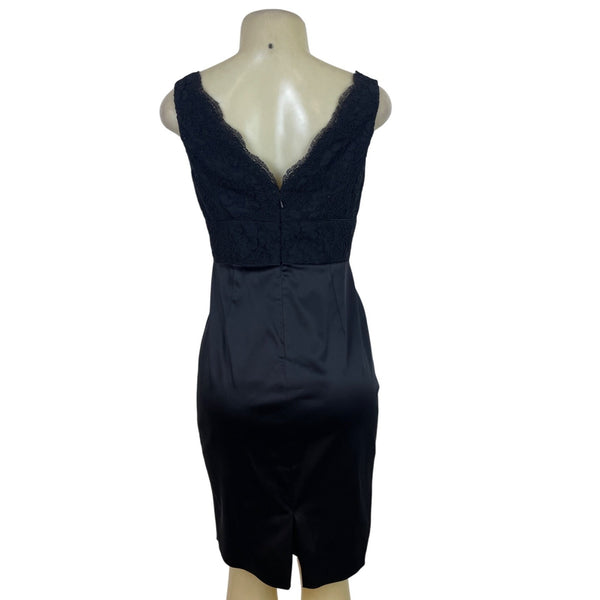 Jones New York Womens Black Lace & Satin Dress Cocktail Party Wear Size 4 - New