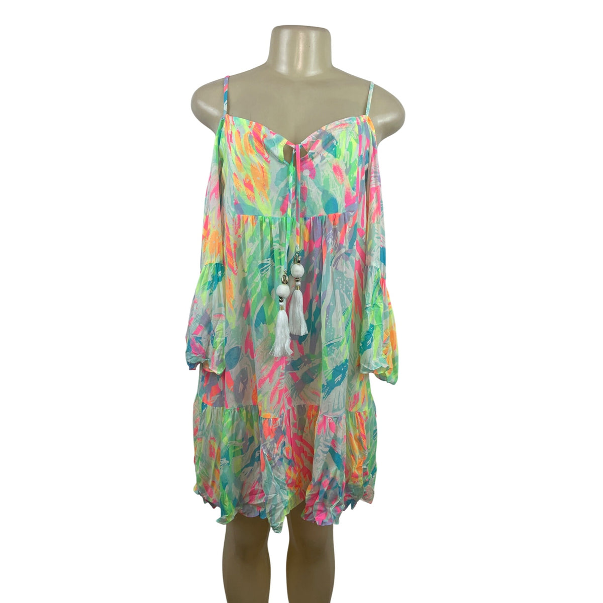 Lilly Pulitzer Women’z Colorful Boho Off-Shoulder Dress Size S - New