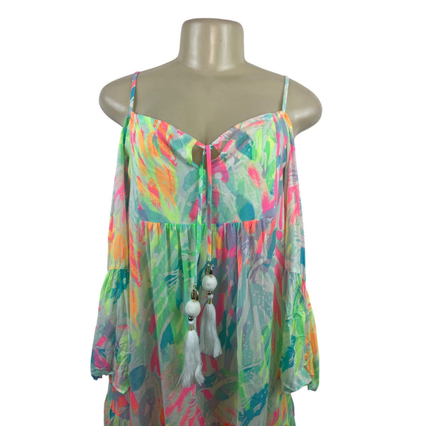 Lilly Pulitzer Women’z Colorful Boho Off-Shoulder Dress Size S - New
