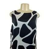 Black & White Sleeveless Shift Dress With Back Zipper Closure By Bebe Tailor