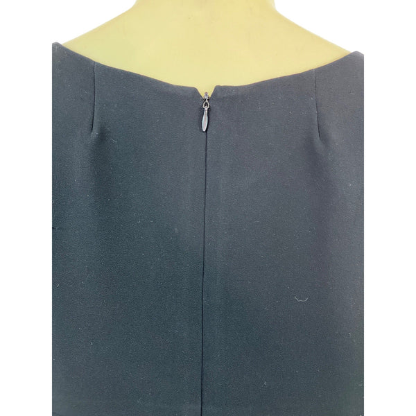 Black & White Sleeveless Shift Dress With Back Zipper Closure By Bebe Tailor