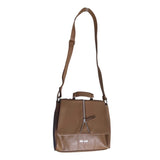 Nine West Women's Brown Leather Foldover Crossbody Purse Sz M