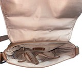 Nine West Women's Brown Leather Foldover Crossbody Purse Sz M