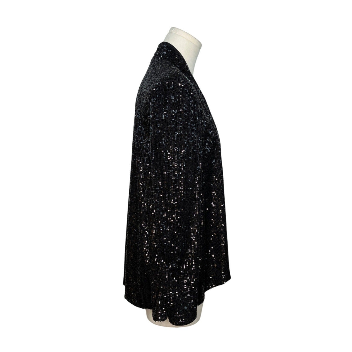 Eliza J Women's Black Sequin Open-Front Jacket Sz S - New