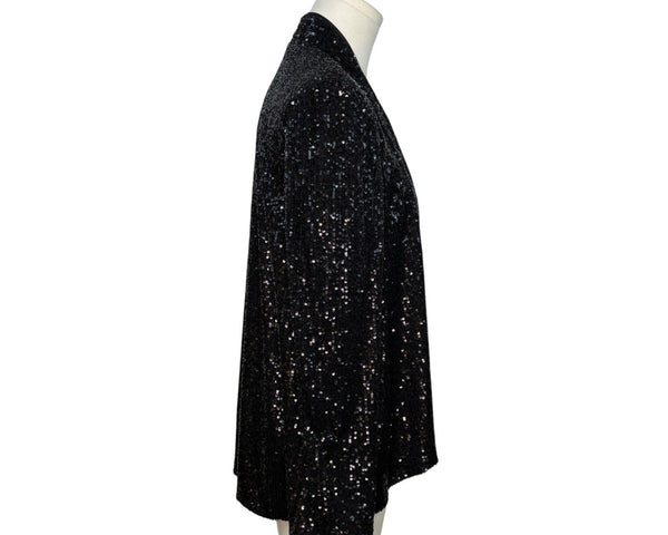 Eliza J Women's Black Sequin Open-Front Jacket Sz S - New