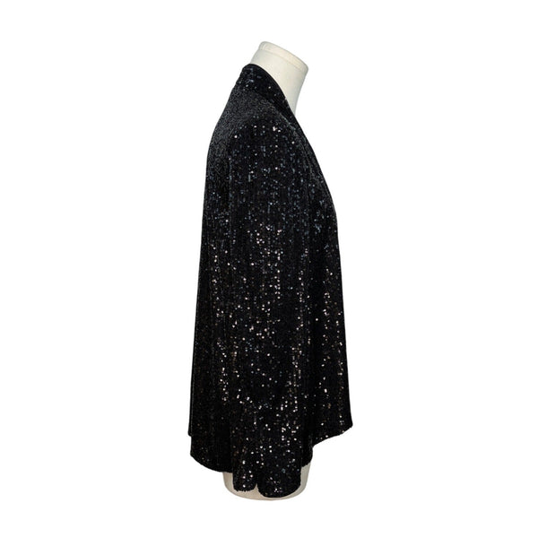 Eliza J Women's Black Sequin Open-Front Jacket Sz S - New