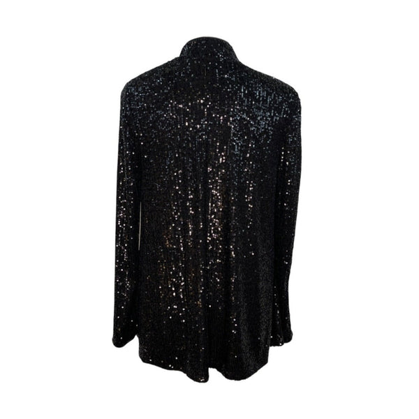 Eliza J Women's Black Sequin Open-Front Jacket Sz S - New