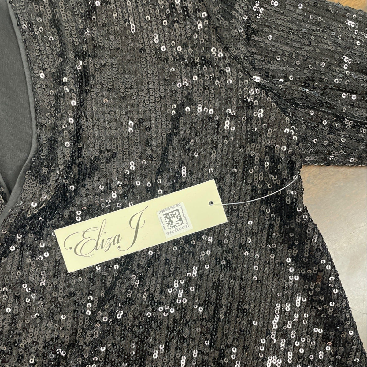 Eliza J Women's Black Sequin Open-Front Jacket Sz S - New