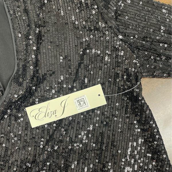 Eliza J Women's Black Sequin Open-Front Jacket Sz S - New