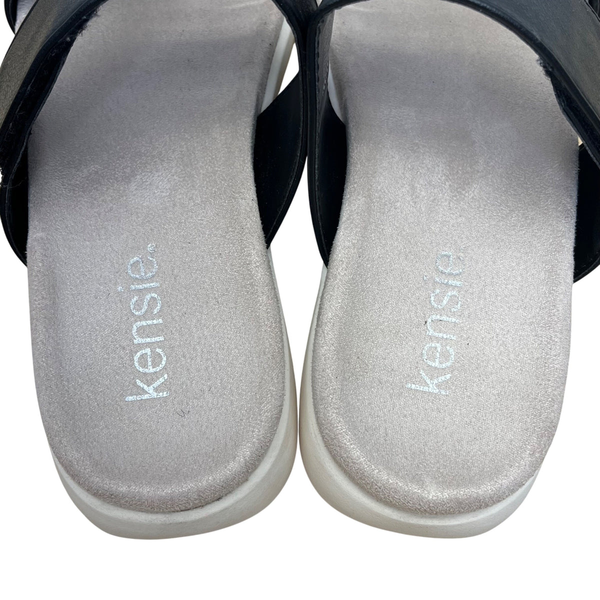 Kensie Women’s Black Adjustable Fit Arch Support Slide Jipsy Sandals Size 7M