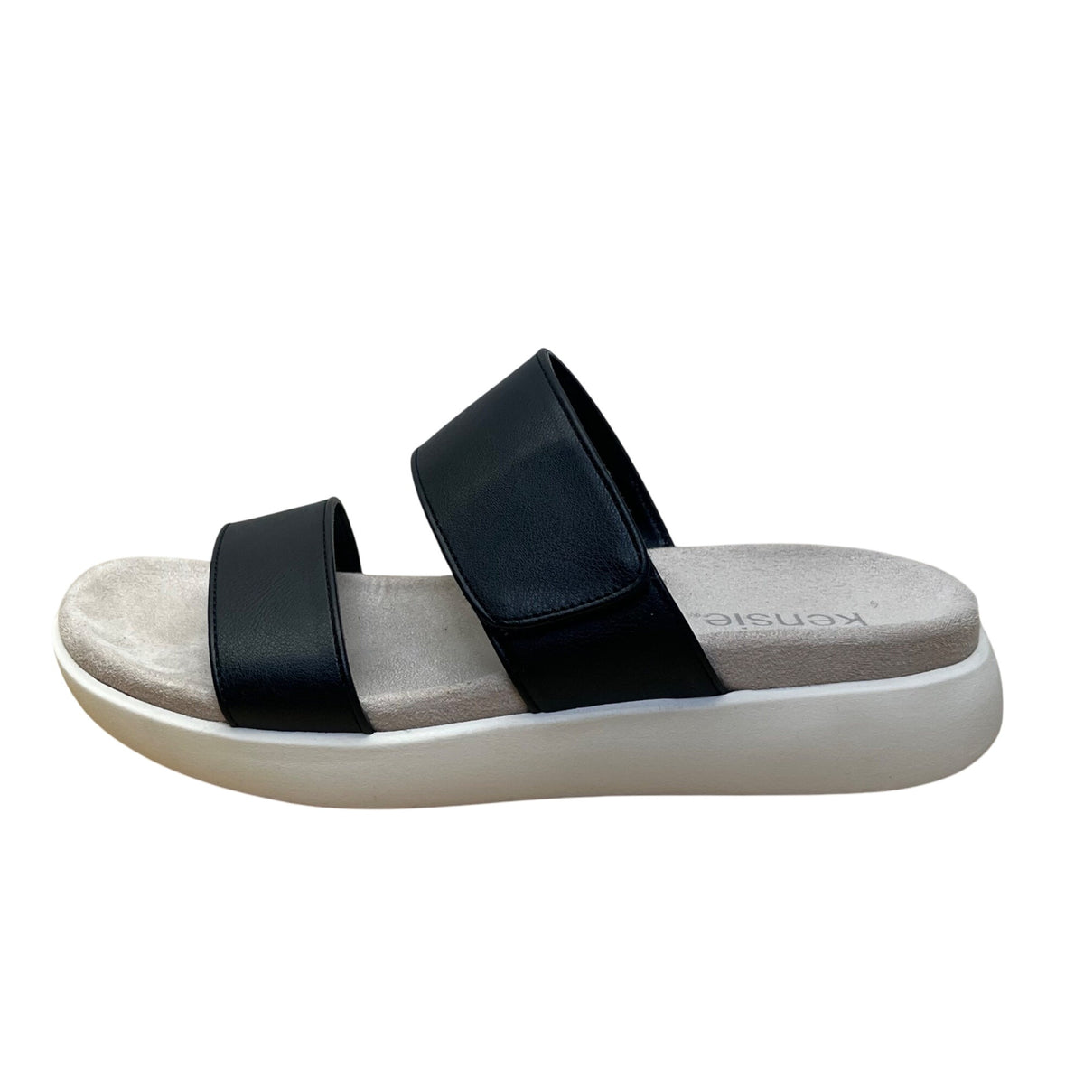 Kensie Women’s Black Adjustable Fit Arch Support Slide Jipsy Sandals Size 7M