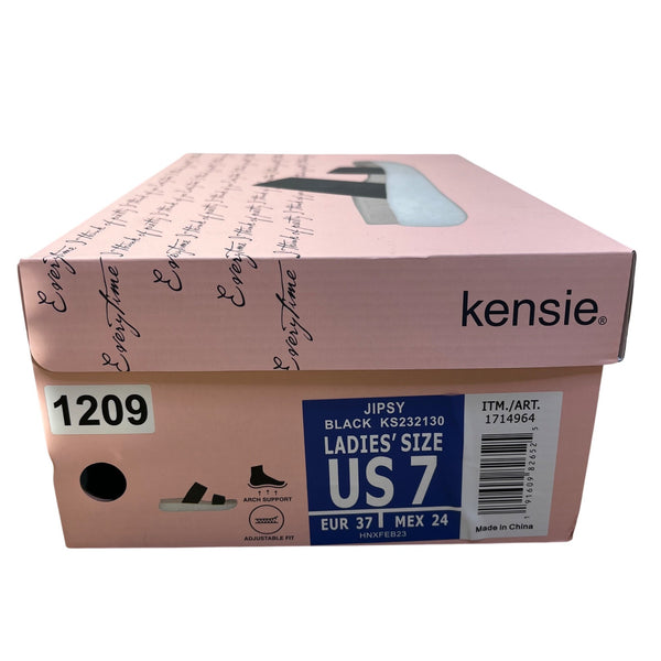 Kensie Women’s Black Adjustable Fit Arch Support Slide Jipsy Sandals Size 7M