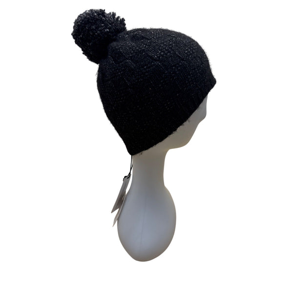 Rebecca Minkoff Nordstrom Rack Black Pom-Pom Knit Beanie One Size New with Tags