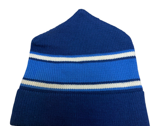 Bar-W Originals Mens Navy & Blue Stripe Wool Beanie Hat One Size Vermont