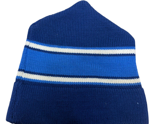 Bar-W Originals Mens Navy & Blue Stripe Wool Beanie Hat One Size Vermont