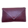 Vintage Burgundy Genuine Embossed Leather Envelope Clutch Bag Sz M