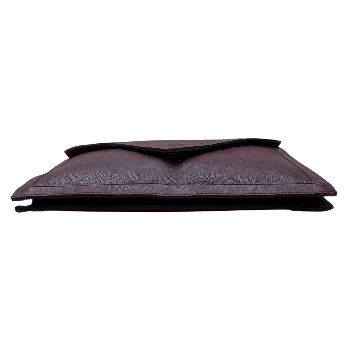 Vintage Burgundy Genuine Embossed Leather Envelope Clutch Bag Sz M