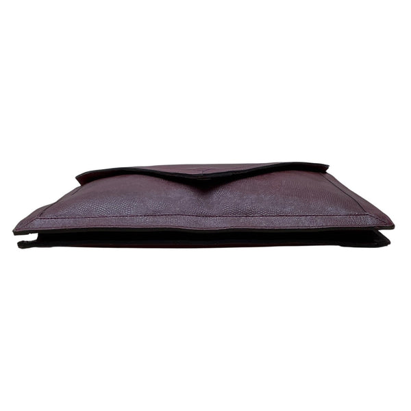 Vintage Burgundy Genuine Embossed Leather Envelope Clutch Bag Sz M