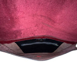 Vintage Burgundy Genuine Embossed Leather Envelope Clutch Bag Sz M