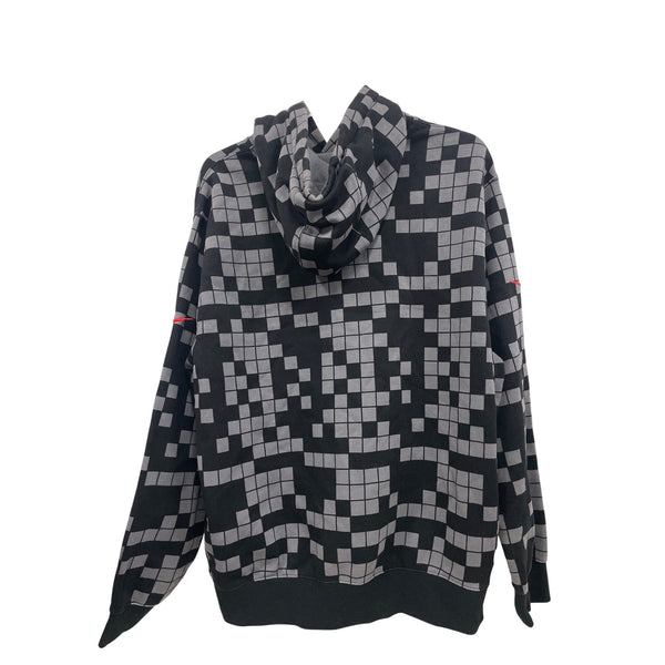 Nike Mens Black Polyester Hooded Sweatshirt Large PSG Paris Saint-Germain Pixel Print